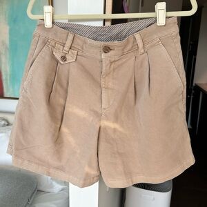 GAP 6" Mid Rise Twill Pleated Trouser Shorts Khaki Tan